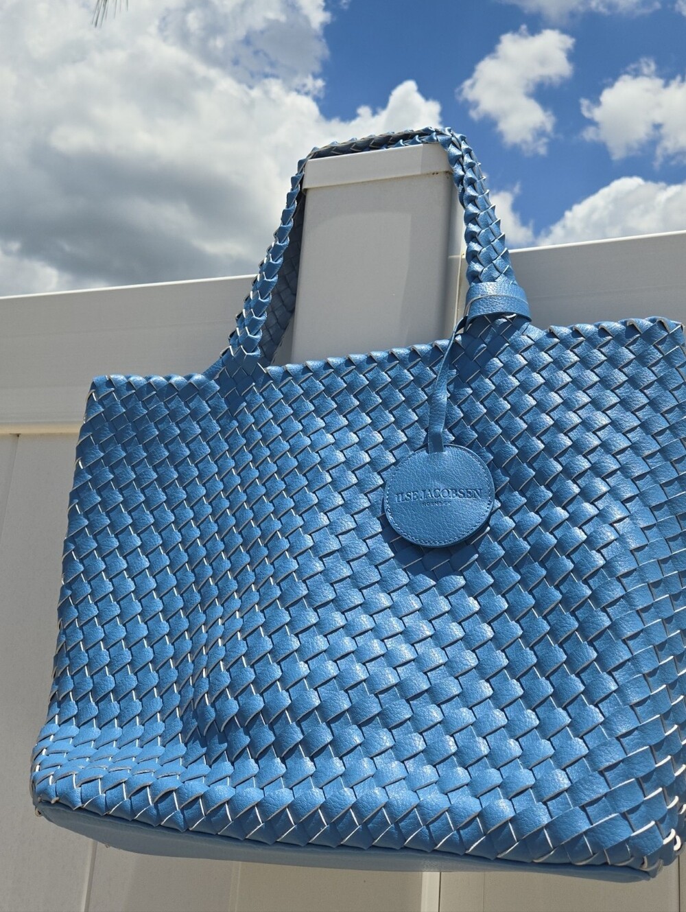 Ilse Jacobsen Blue Woven Tote Bag